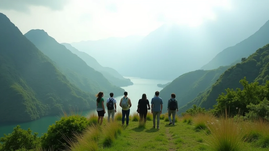 Lantau Island natural landscape with retreat participants in peaceful setting