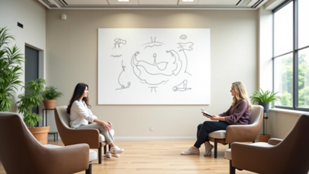 Modern workshop room with whiteboard, comfortable seating, and bright natural lighting for creative seminars