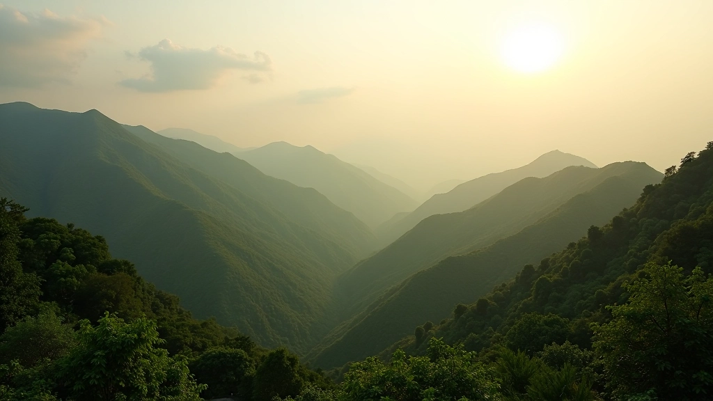 Serene mountain retreat location with natural landscape