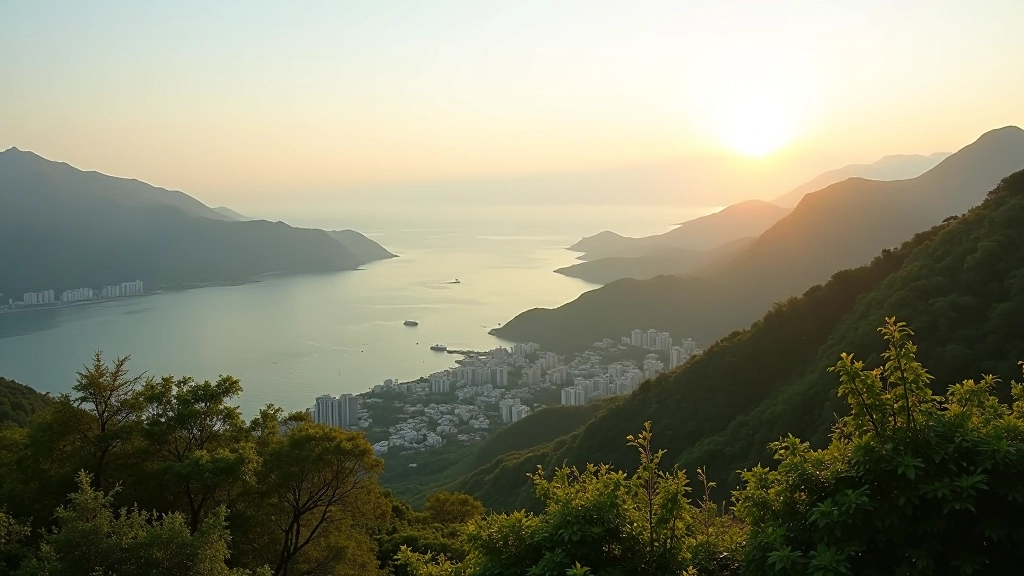 Lantau Island landscape with mountains and coastal views, peaceful retreat destination