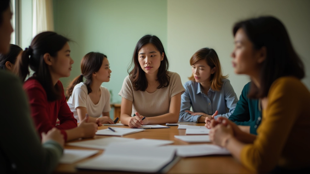Self-discovery workshop participants engaged in reflective exercises