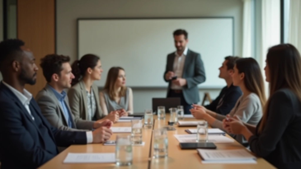 Professional workshop setting with creative professionals collaborating on innovative ideas